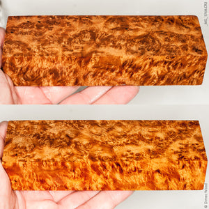 Stabilized wood golden amboyna burl block