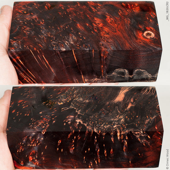 Stabilized wood willow burl block