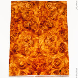 Stabilized golden amboyna burl wood panels