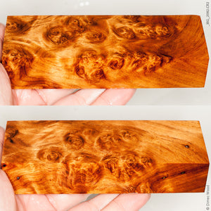 Stabilized wood golden amboyna burl block