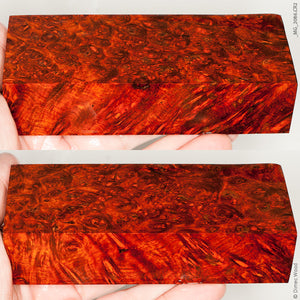 Stabilized wood red amboyna burl block