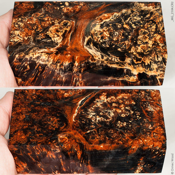 Stabilized wood box elder burl block