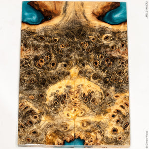 Stabilized wood hybrid buckeye burl panels