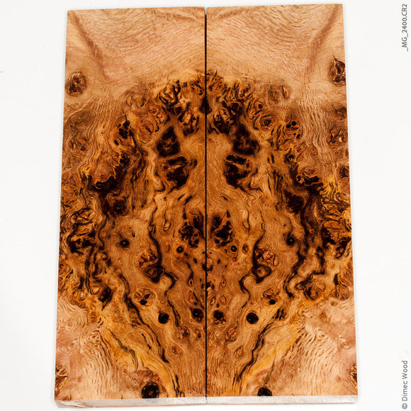 Stabilized wood oak burl panels