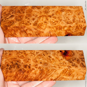Stabilized wood golden amboyna burl block