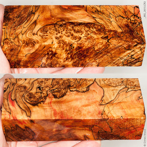 Stabilized wood spalted  box elder burl block