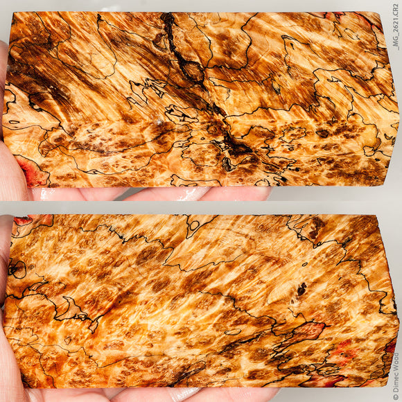 Stabilized wood spalted  box elder burl block