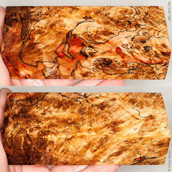 Stabilized wood spalted  box elder burl block