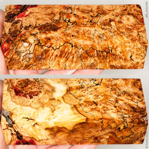 Stabilized wood spalted  box elder burl block