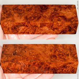 Stabilized wood golden amboyna burl block