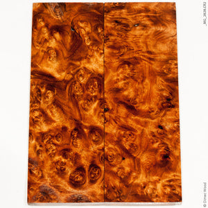 Stabilized golden amboyna burl wood panels