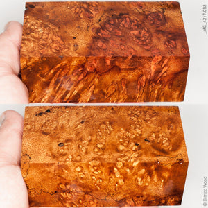 Stabilized wood afzelia burl block