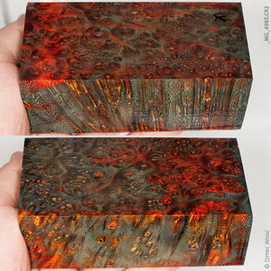 Stabilized wood linden burl block