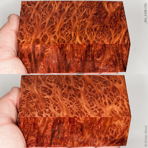 Stabilized wood redwood lace burl block