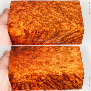 Stabilized wood golden amboyna burl block