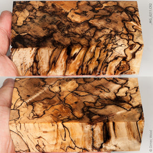 Stabilized natural spalted maple wood block