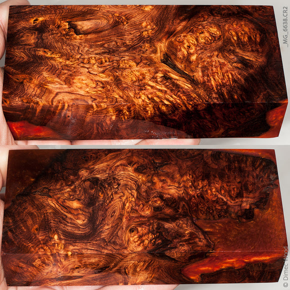 Natural honduran rosewood burl hybrid block