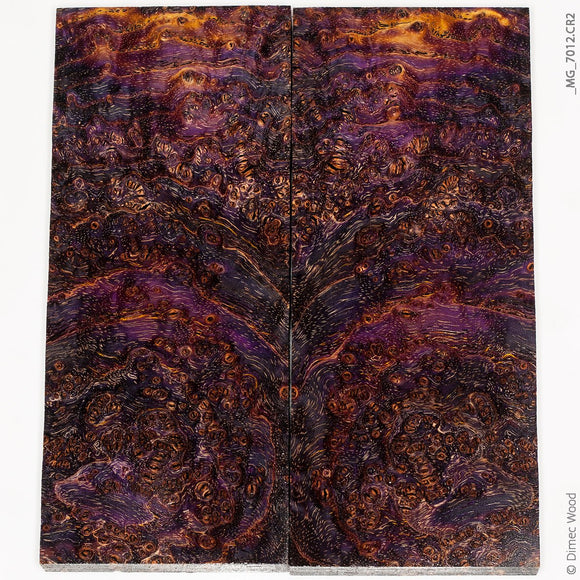 Stabilized wood black ash burl panels