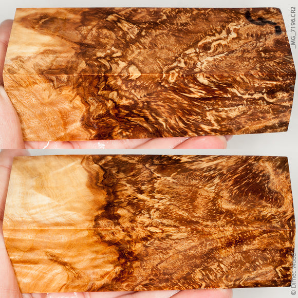 Stabilized wood spalted white ash burl block