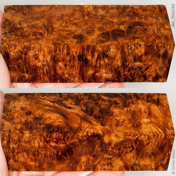 Stabilized wood amboyna burl block