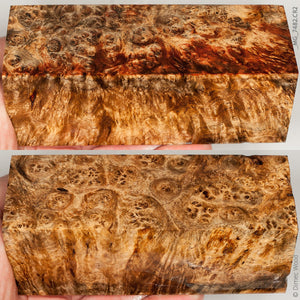 Stabilized wood spalted amboyna burl block