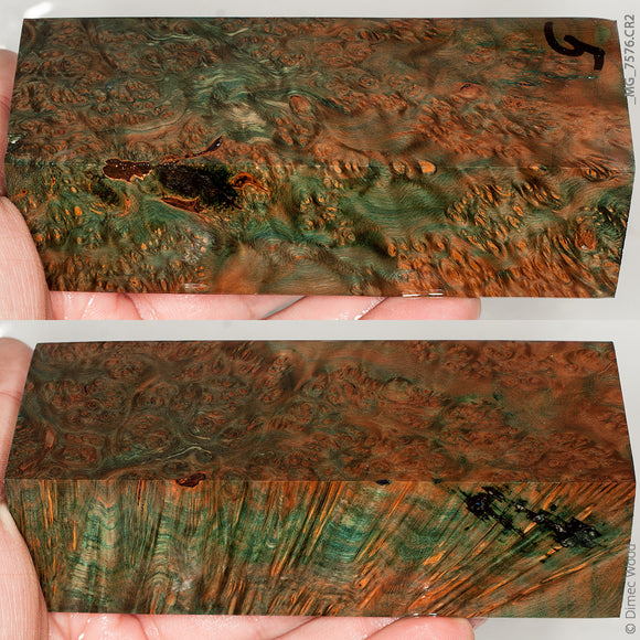 Stabilized wood alder burl block