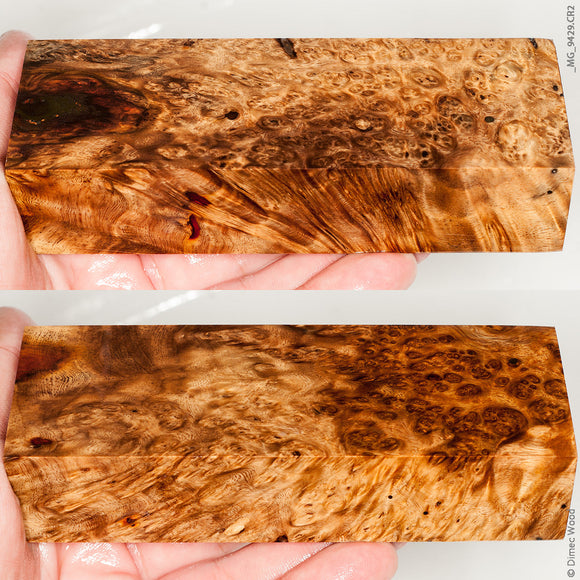 Stabilized wood spalted amboyna burl block