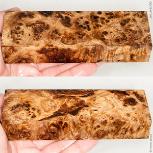 Stabilized wood spalted amboyna burl block