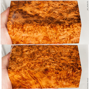 Stabilized wood golden amboyna burl block