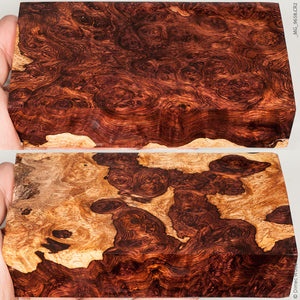 Natural wood honduran rosewood burl block