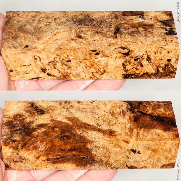 Stabilized wood spalted amboyna burl block