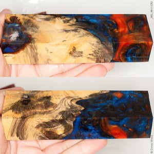 Stabilized hybrid wood buckeye burl block