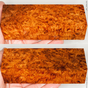 Stabilized wood golden amboyna burl block