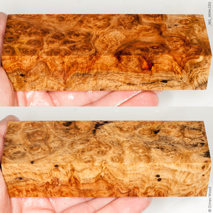 Stabilized wood spalted amboyna burl block